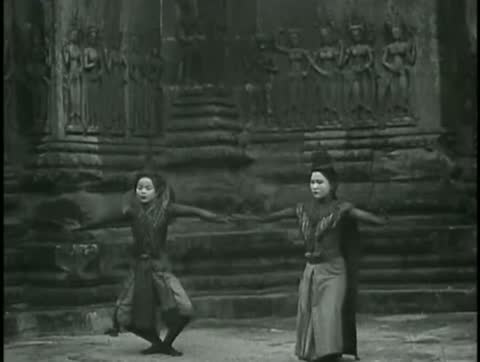 Dancers Before Angkor's Carved Dancers, Angkor Wat, Cambodia