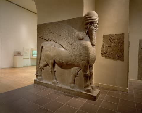 A guardian bull with five legs, Nimrud, Iraq
