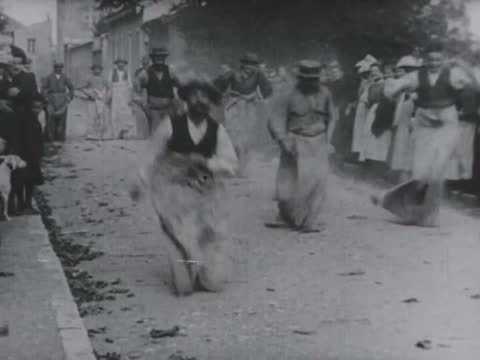 A Sack Race in Lyon, Monplaisir, Lyon, France