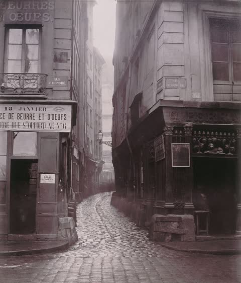 A Paris street marked for demolition, Rue Tirechappe, Paris, France