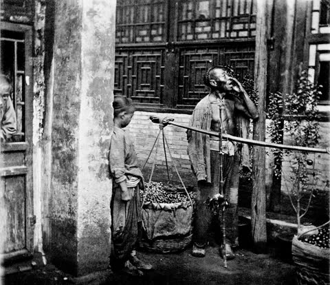 The fruit seller who carried his shop, Peking, China
