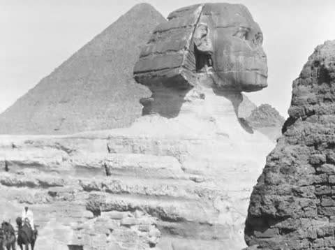 Camels Pass the Sphinx, Giza, Egypt